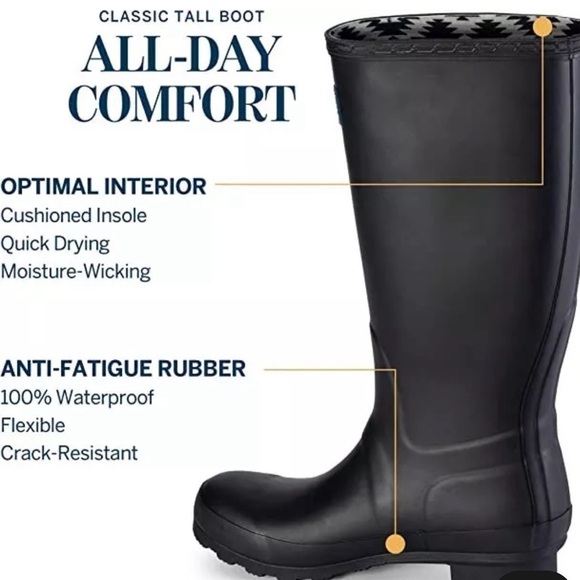 Pendleton Classic Rubber Boots Black NWT - Picture 12 of 12